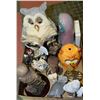 Image 1 : FLAT OF OWL COLLECTIBLES INCLUDING SOAPSTONE OWL,