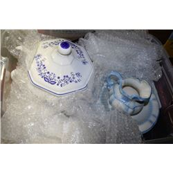 PLASTIC CONTAINER WITH SOUP TOUREEN,PLATES & MORE