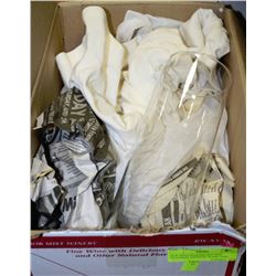 BOX WITH MARTINI SET AND PINWHEEL CRYSTAL WARE AND