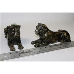 SET OF 2 BRASS LIONS