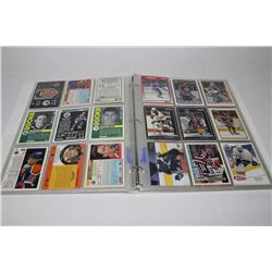 WHITE BINDER W/48 HOCKEY CARDS INCL.