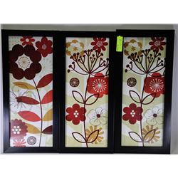 SET OF 3 FRAMED FLORAL PICTURES
