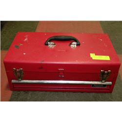 RED METAL LOCKABLE TOOLBOX
