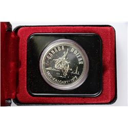1975 CALGARY STAMPEDE CASED SILVER ONE DOLLAR