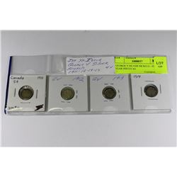 GEORGE V SILVER NICKELS - FIRST YEAR ISSUES X4