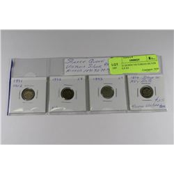 SCARCE QUEEN VICTORIAN SILVER NICKELS X4