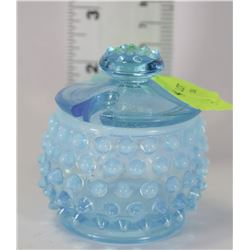 VINTAGE OPALESCENT GLASS HOBNAILCONDIMENT JAR