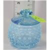 Image 1 : VINTAGE OPALESCENT GLASS HOBNAILCONDIMENT JAR