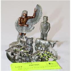 COLLECTION OF PEWTER FIGURINES ON CHOICE
