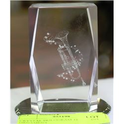 CRYSTAL HOLOGRAM TRUMPET ORNAMENT