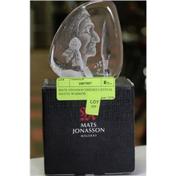 MATS JONASSON SWEDEN CRYSTAL NATIVE WARRIOR