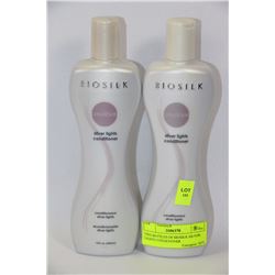 TWO BOTTLES OF BIOSILK SILVER LIGHTS CONDITIONER