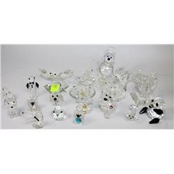 ESTATE 16 PCE CRYSTAL ANIMAL ORNAMENTS SOME MAY