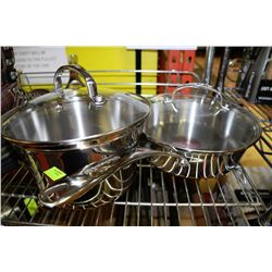 TWO KITCHEN AID COOKING POTS WITH LIDS