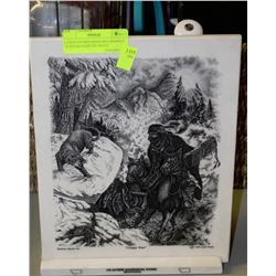 LASER ETCHED MONTANA MARBLE "COUGAR PASS" BY SCOTT