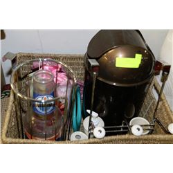 LARGE BASKET OF BATHROOM ACCESSORIES