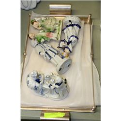 COPPER TRAY WITH ESTATE FIGURINES