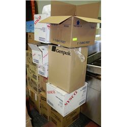 14 BOXES OF RESTAURANT MISC AND CUP LIDS