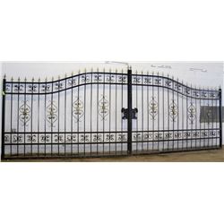 20FT HEAVY DUTY BI-PARTING WROUGHT IRON DRIVEWAY
