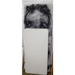 2 SMALL AND 1 LARGE PLASTIC FOLDING TABLES