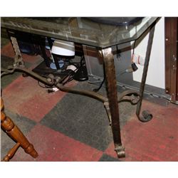 METAL GLASS TOP SOFA TABLE