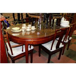 ROSEWOOD TABLE WITH 2 ARM CHAIRS & 4 SIDE CHAIRS