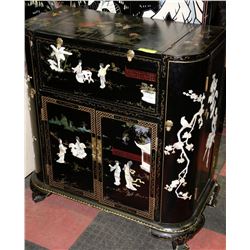 DROP FRONT CHINOISERE BAR CABINET
