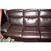 Image 2 : LARGE BROWN BONDED LEATHER ELECTRIC RECLINING