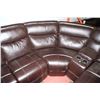 Image 3 : LARGE BROWN BONDED LEATHER ELECTRIC RECLINING