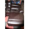 Image 4 : LARGE BROWN BONDED LEATHER ELECTRIC RECLINING