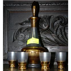 ESTATE 6 PCS DECANTER SET WITH GOLD TRIM