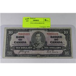 1937 TEN DOLLAR BANKNOTE