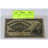Image 1 : 1900 DOMINION OF CANADA 25 CENT SHINPLASTER