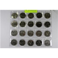 LOT OF 20 UNC CANADIAN DOLLARS INCLUDING