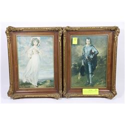 VINTAGE FRAMED PICTURES OF BLUE BOY & PINKY 1929