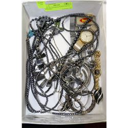 TRAY OF ASSORTED JEWELLERY & WATCHES