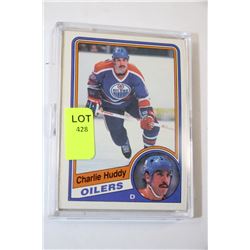 21 VINTAGE HOCKEY CARDS WITH OILERS,CANADIENS