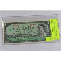 CANADIAN CENTENNIAL UNC ONE DOLLAR BANKNOTE