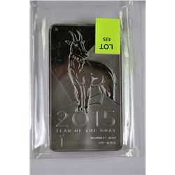 10oz -2015 YEAR OF THE GOAT SILVER BAR