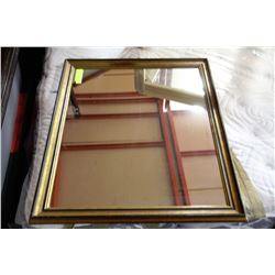 BLACK AND GOLD TONE FRAMED MIRROR