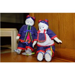 PAIR OF ESTATE CHINESE CERAMIC DOLLS