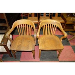 PAIR OF ESTATE OAK ARMCHAIRS