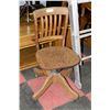 Image 1 : ESTATE OAK OFFICE CHAIR ON WHEELS