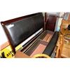 Image 1 : KING SIZE WOOD AND LEATHERETTE BEDFRAME WITH STORE