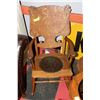 Image 1 : 1920'S ANTIQUE ROCKING CHAIR WITH LEATHER SEAT