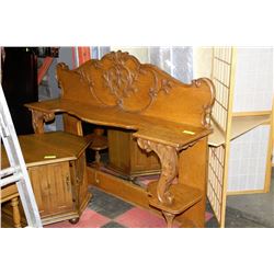 ESTATE OAK CARVED HUTCHTOP