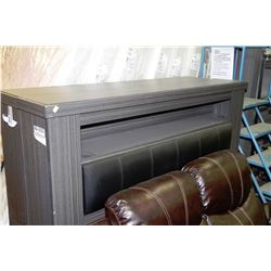 QUEEN SIZE LEATHERETTE BOOKSHELF HEADBOARD