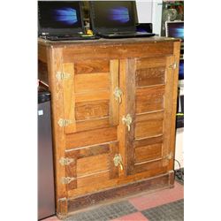 ESTATE WOOD VINTAGE ICE BOX CABINET