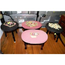 PETIT POINT STOOL X4