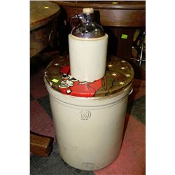 SET OF 2 CROCKS INCLUDING MEDALTA 10 GALLON & 2